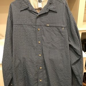 North face blue plaid  shirt xl